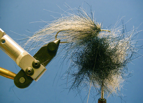 BH-Leech-3 Step Two: Place a gob of one color on top of a gob of the other color and insert into the top of the spinning loop.