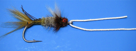Clinch-Step-1 Step 1. Thread the tippet through the eye of the fly.